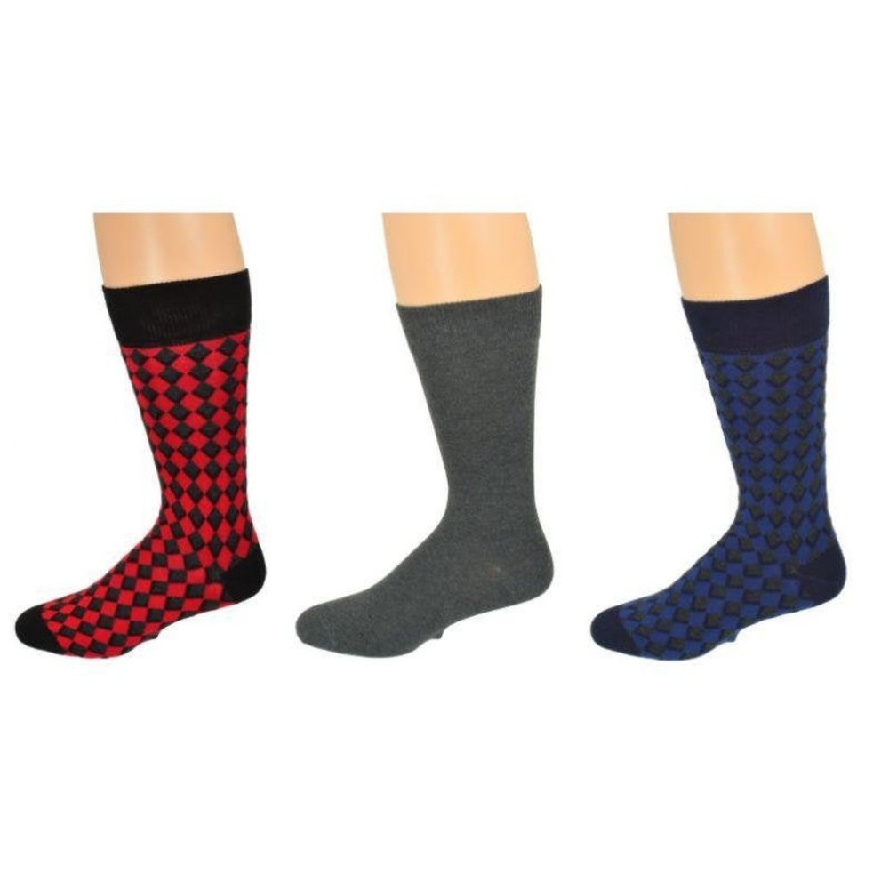 Dress Casual Combed Cotton Crew 3 Pair Socks